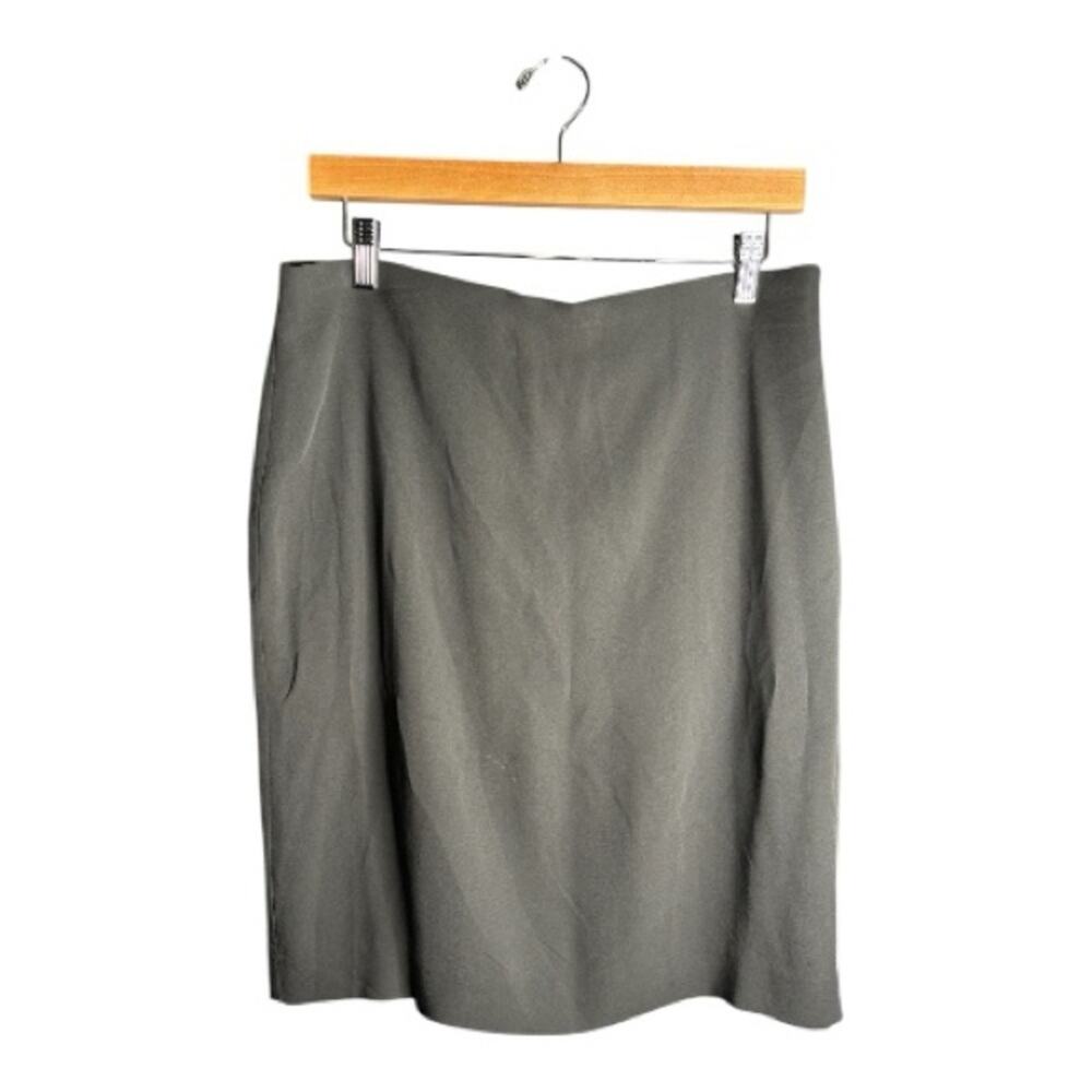 Ann Taylor Gray Silk Skirt Fully Lined Side Zip Skirt 10